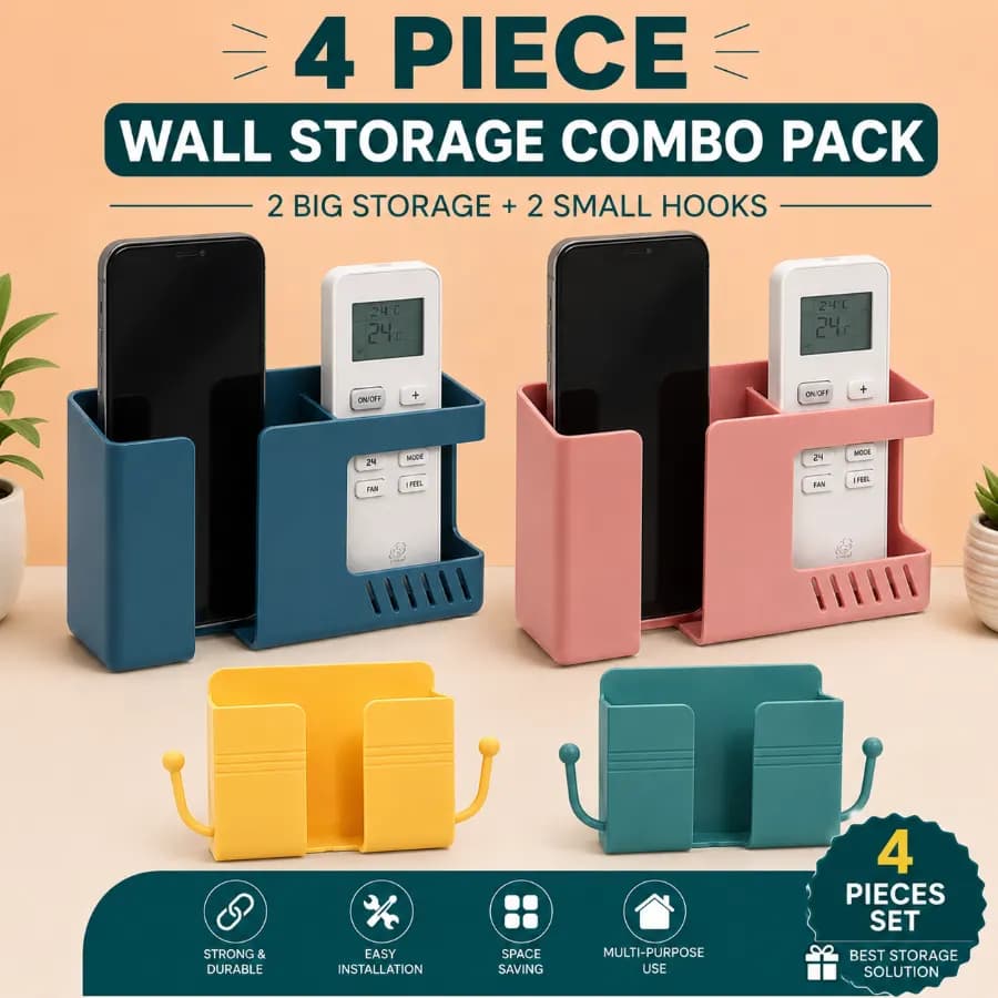 (2 Double+2 Single | 4 Pcs Combo) Wall-mounted Mobile Phone Charging Stand