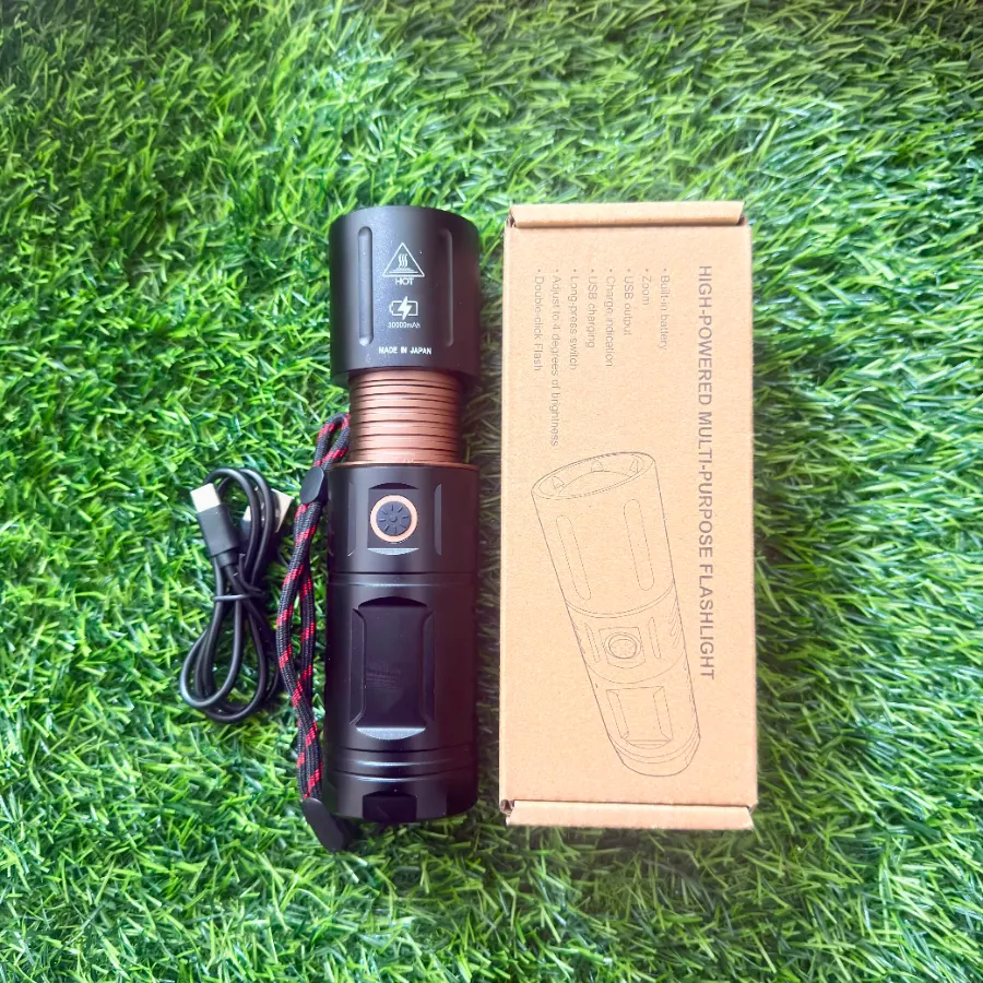 Rechargeable Zoom LED Flashlight Waterproof Zambo Light With 30000mAh Power Bank - Image 6
